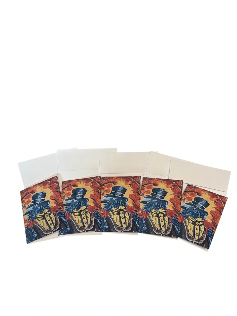 Victorian Raven Greeting Card Set by Briefcase Artist – 5 Blank Cards